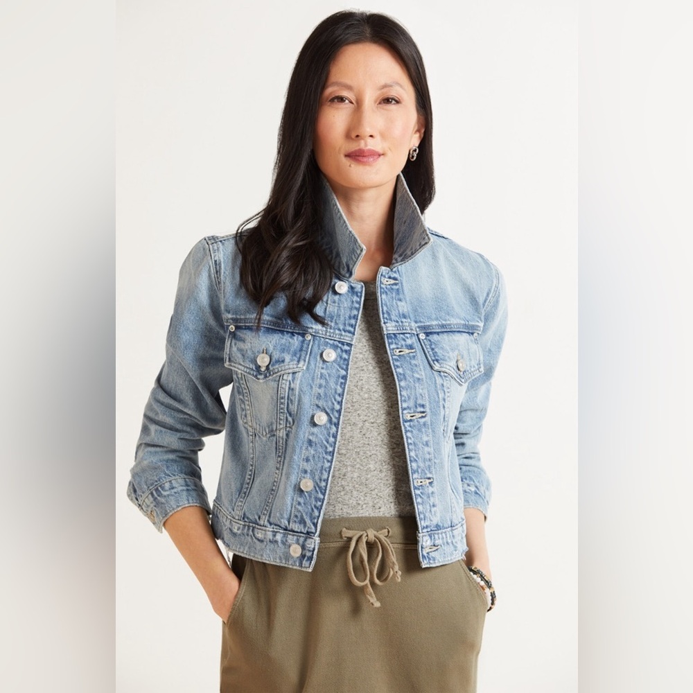 Hudson Cropped Trucker‎ Denim Jacket Size: XS